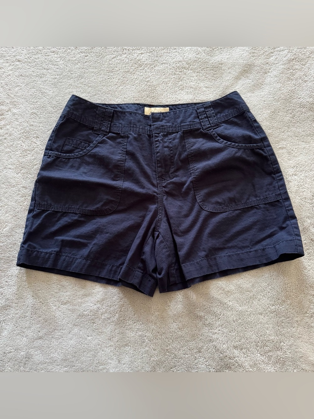 St. John's Bay Navy Cotton Utility Shorts Women's Size 8 Casual Pocket Shorts